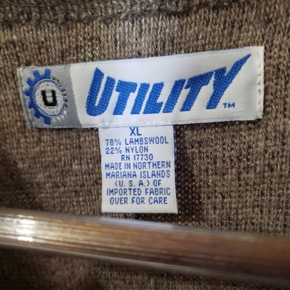 Utility Lambswool Blend Sleeveless V Neck Sweater Mens XL Pullover Classic USA - Picture 4 of 5